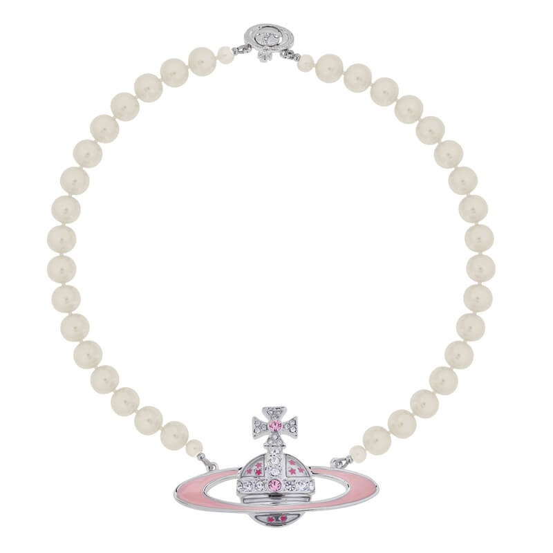 Pink Lacquered Pearl Necklace