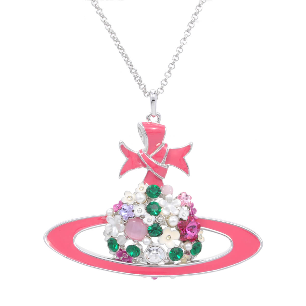 Large Flower Saturn Necklace