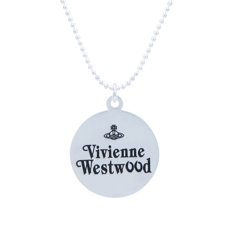 2 Colors Alphabet Round Tag Long Necklace