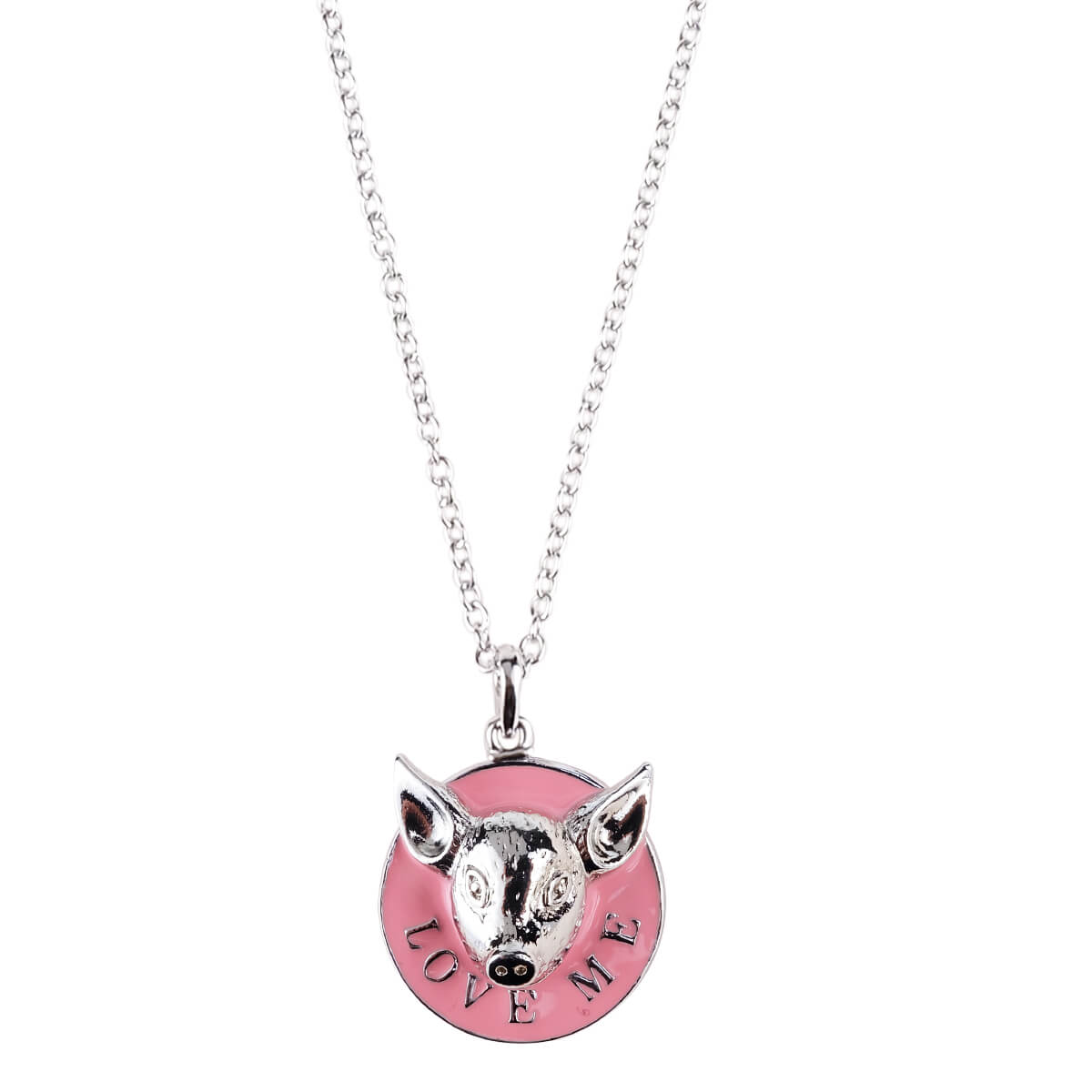 Vintage Pink Pig Reversible Necklace