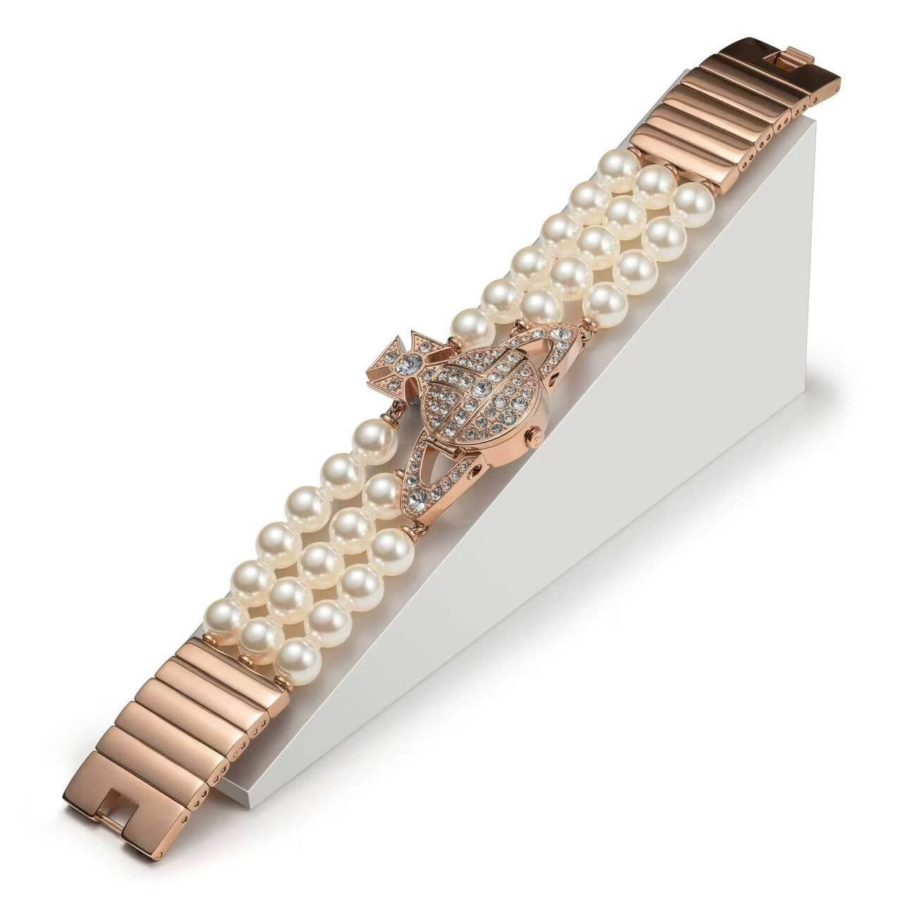 Triple Pearl Full Diamond Saturn Watch