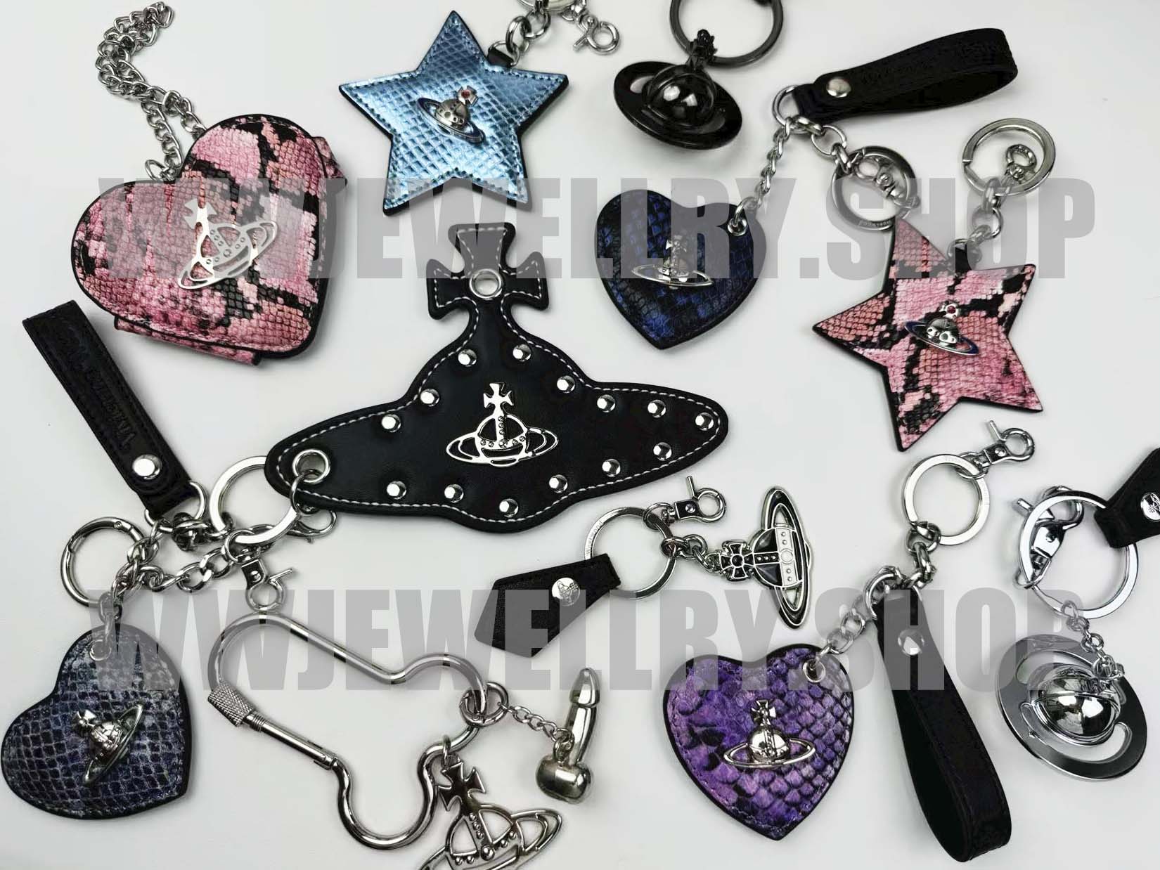 [Copy]Leather Saturn Charm Keychain