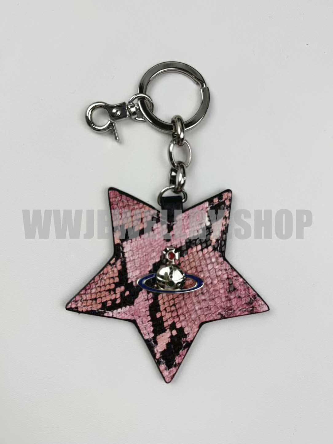 [Copy]Leather Saturn Charm Keychain