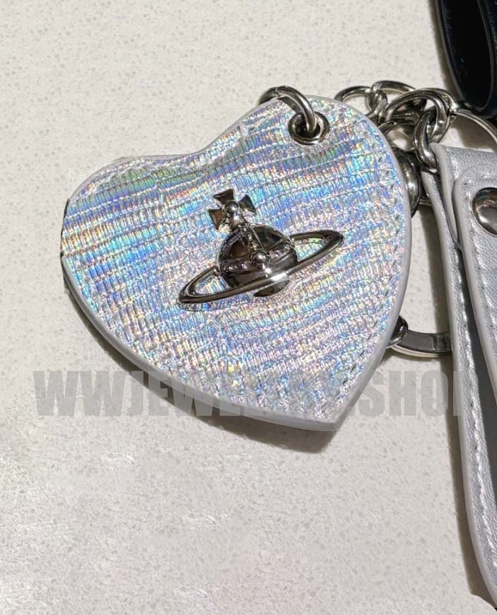 Leather Saturn Bag Charm Keychain