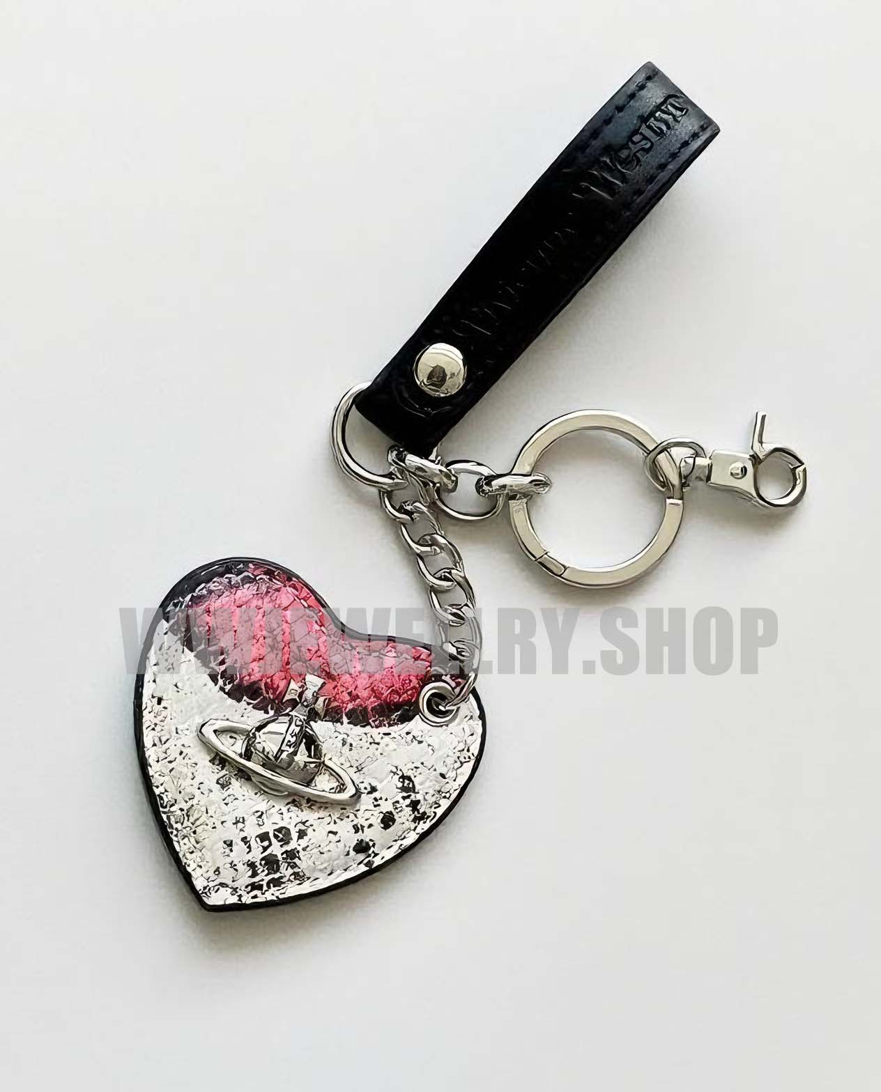 Leather Saturn Bag Charm Keychain