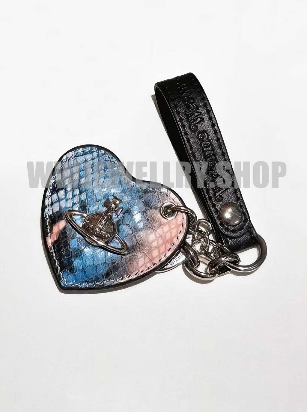 Leather Saturn Bag Charm Keychain