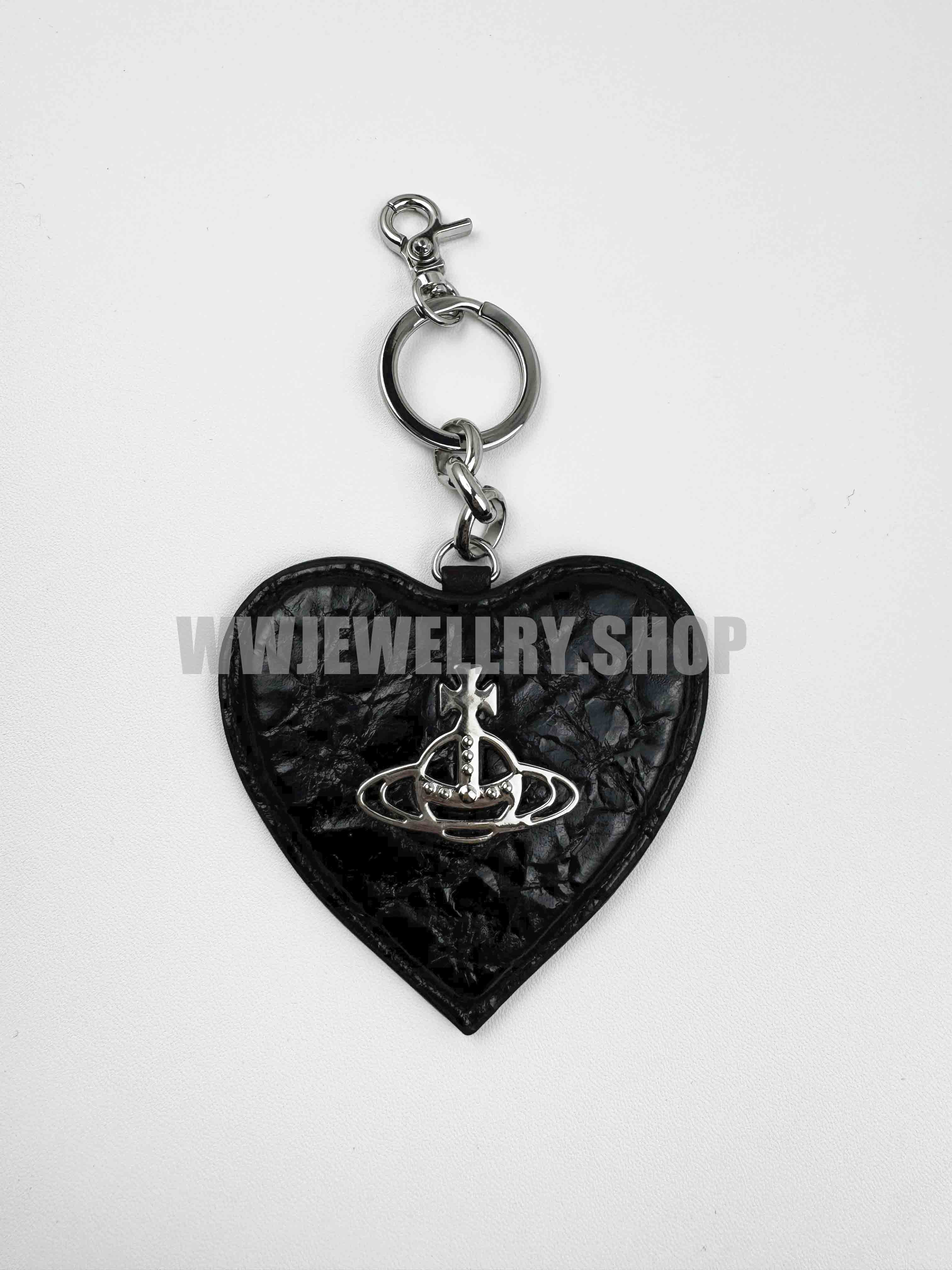 Leather Saturn Bag Charm Keychain