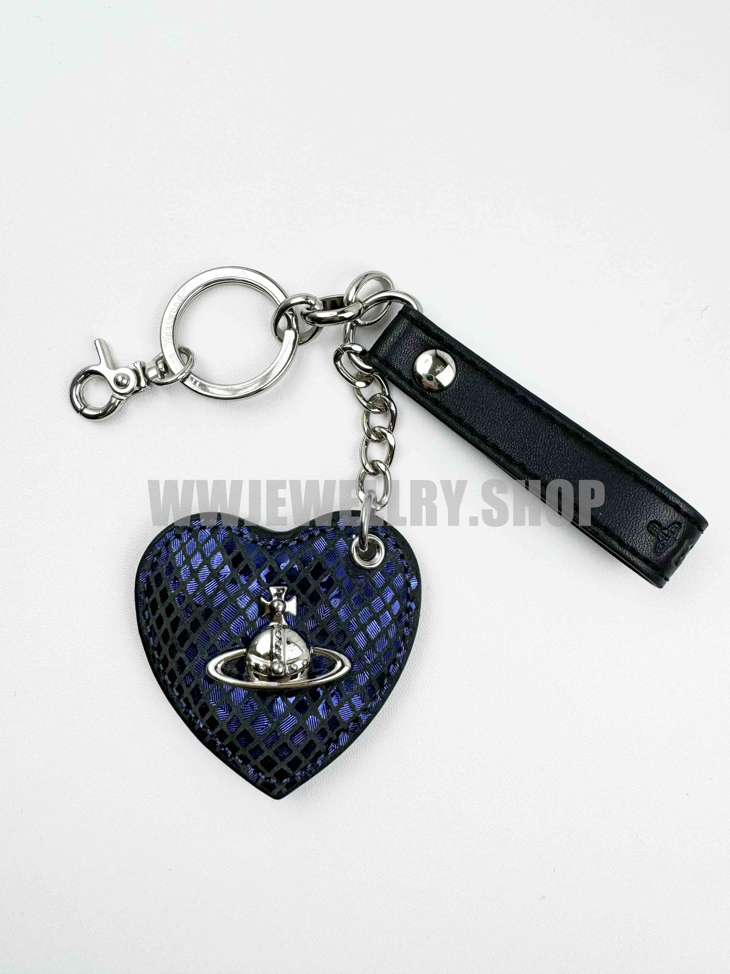Leather Saturn Bag Charm Keychain