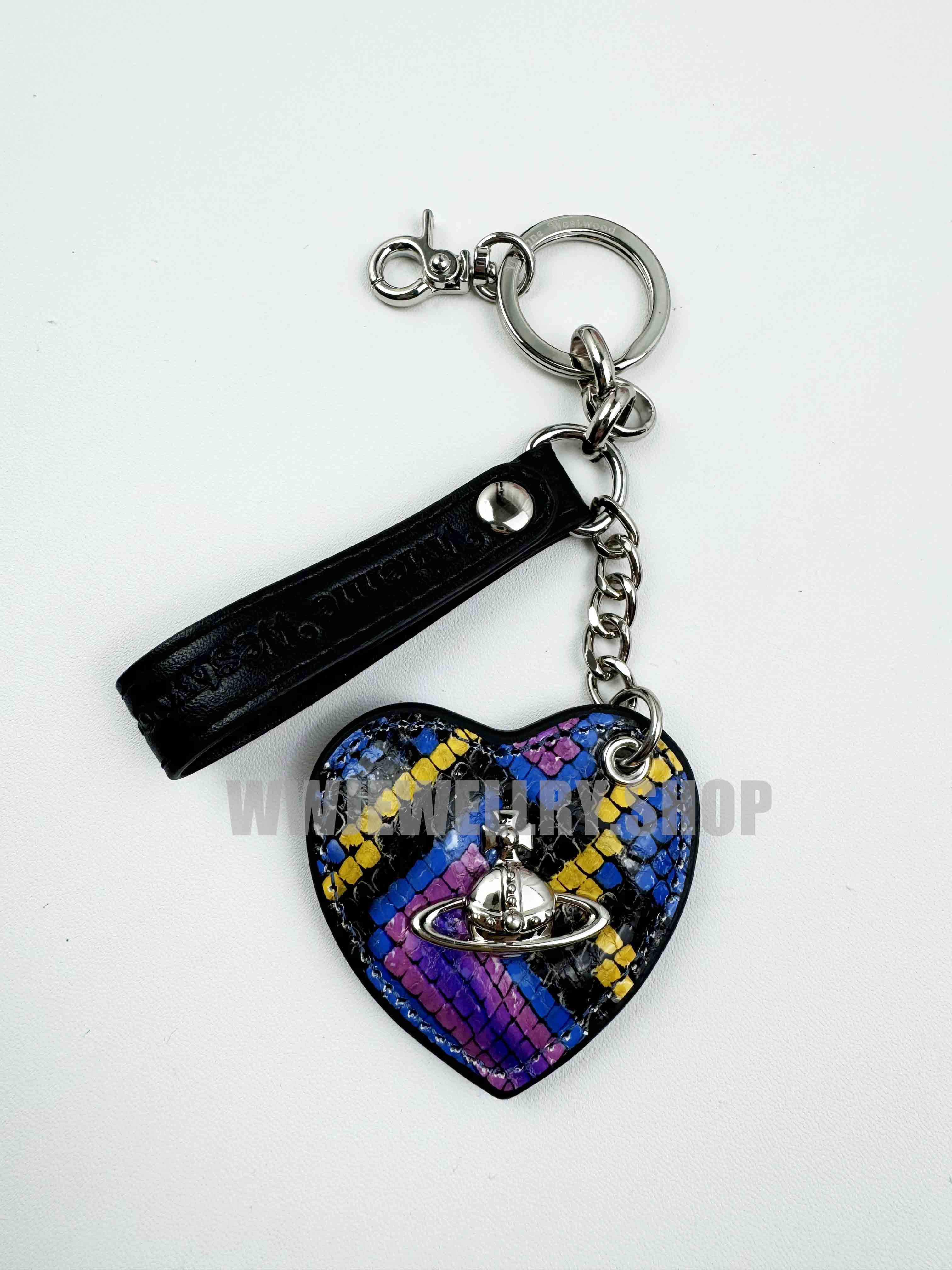 Leather Saturn Bag Charm Keychain