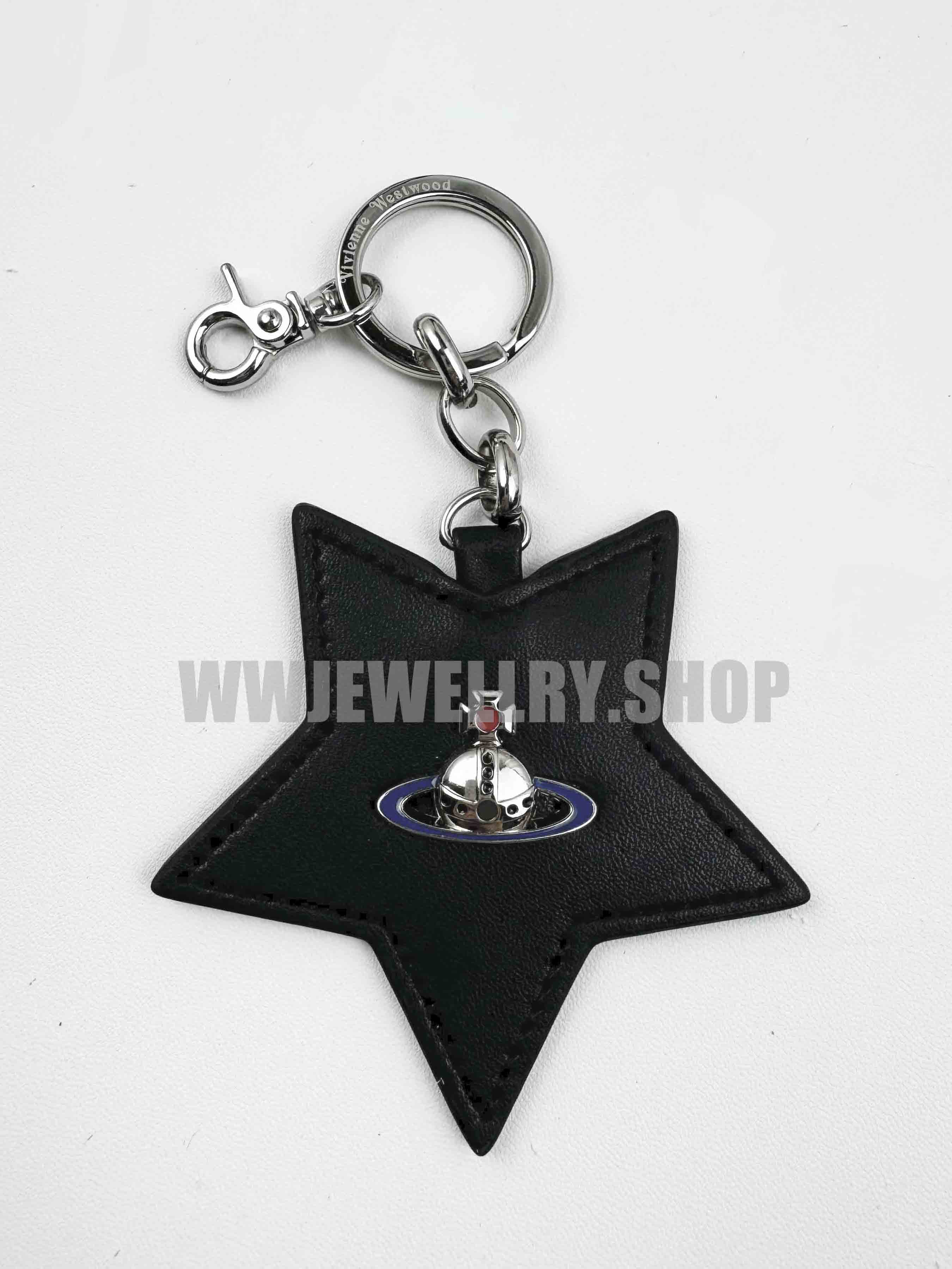 Daily Update Leather Saturn Bag Charm Keychain