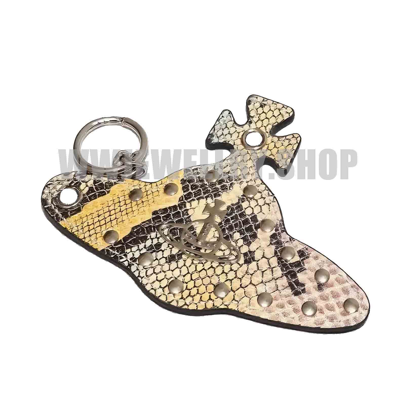 Leather Saturn Bag Charm Keychain