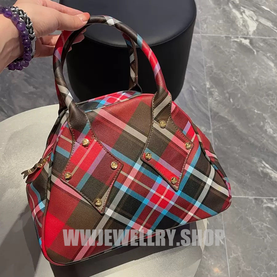 Vintage Plaid Saturn Tote Bag