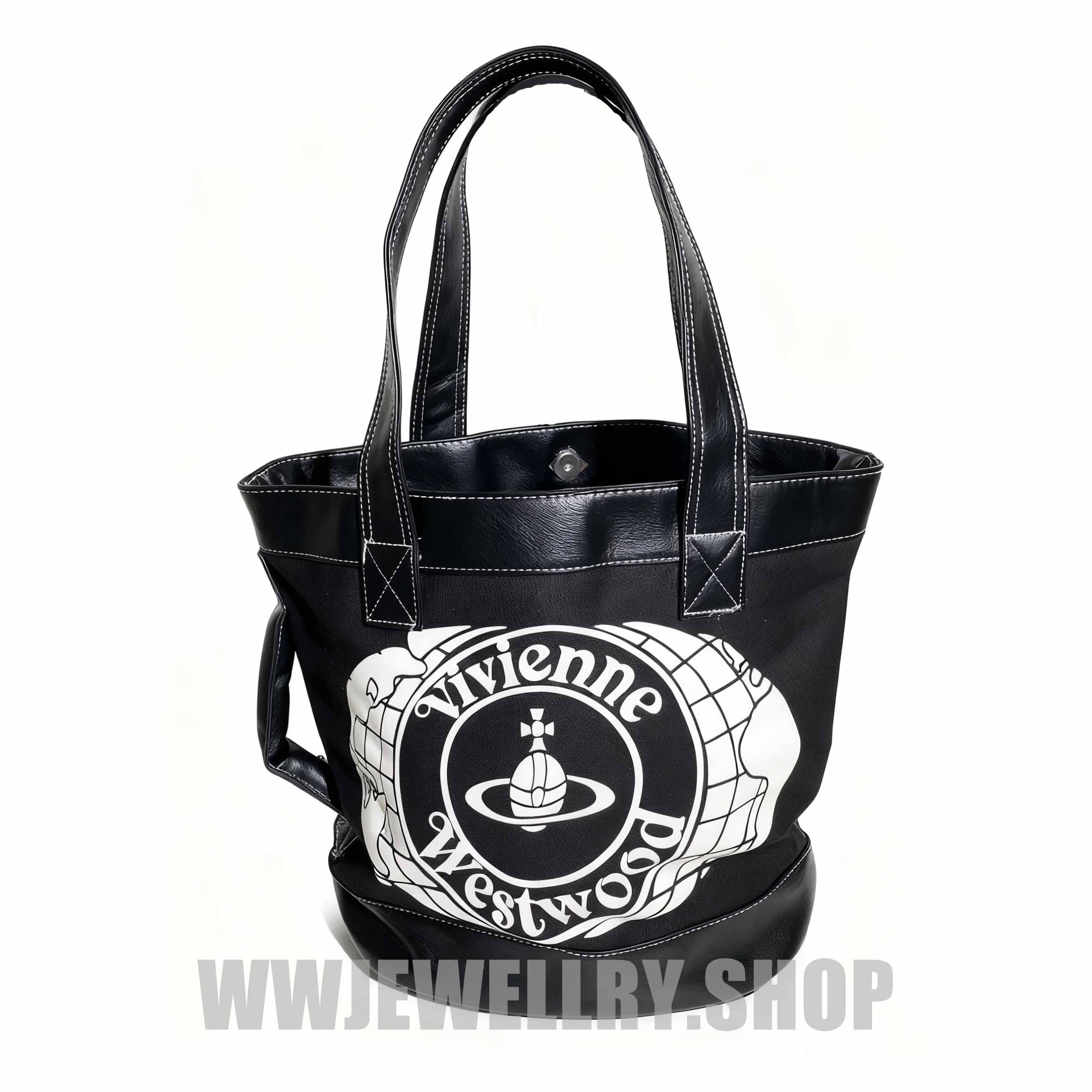 Vintage Black Earth Leather Saturn Bag