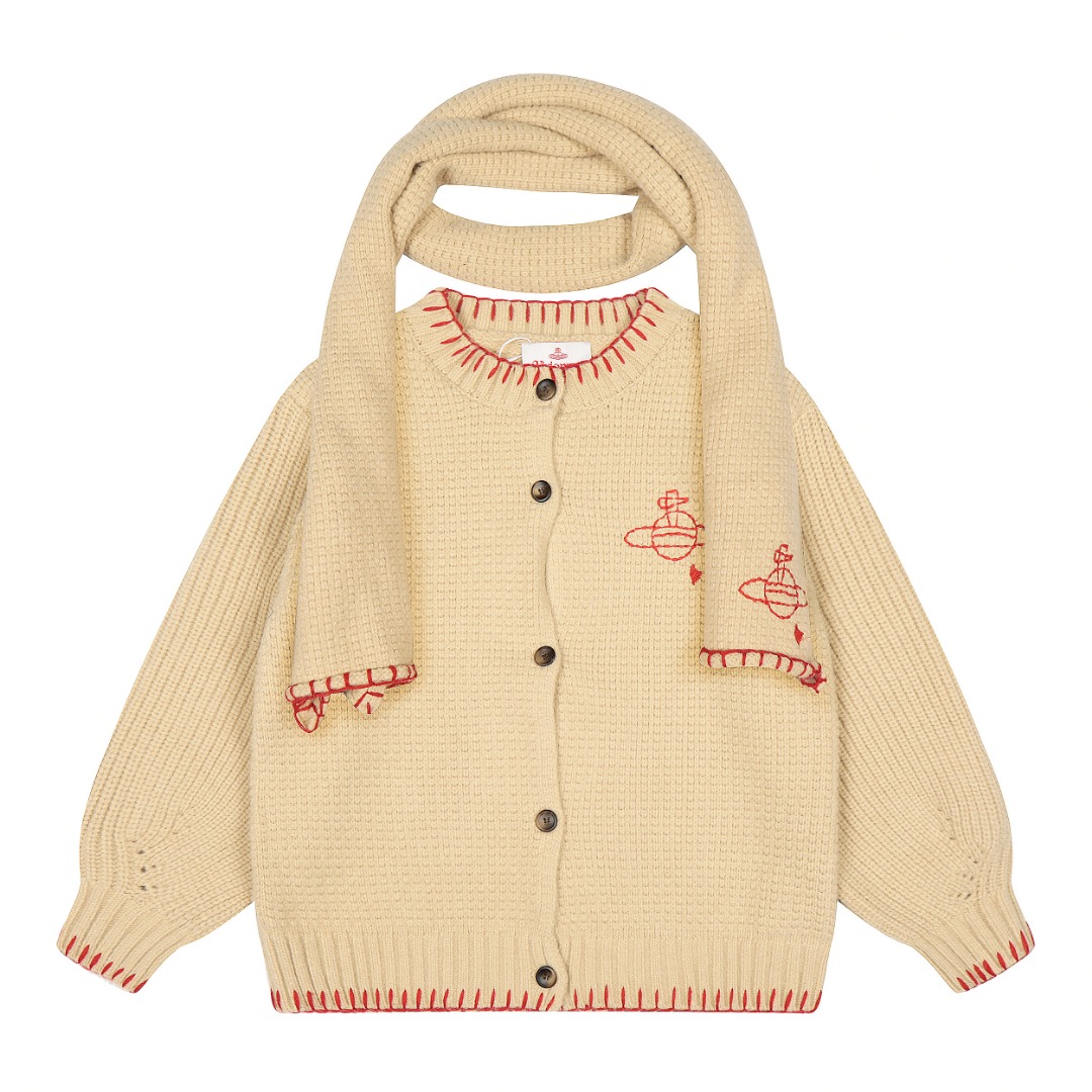 Japanese-style jumper with scarf