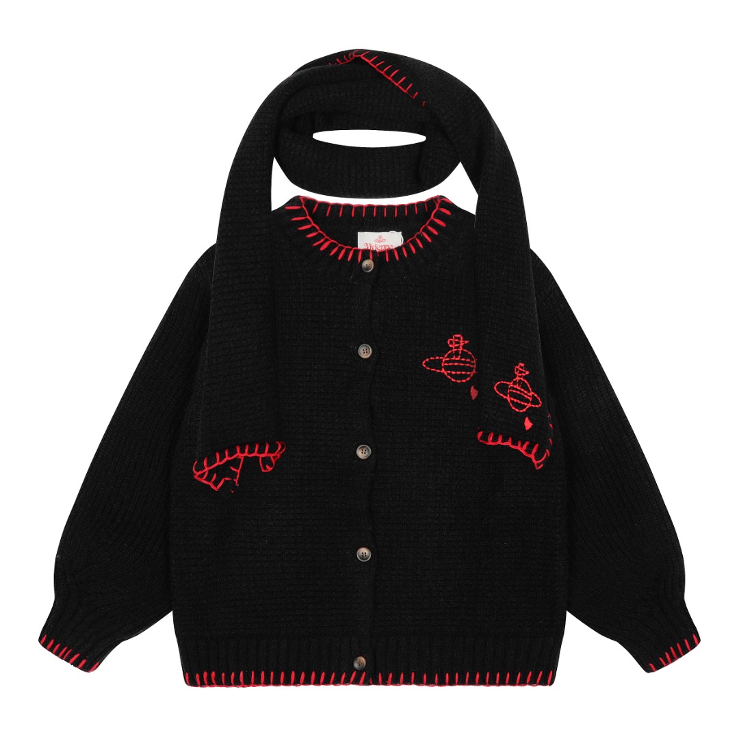 Japanese-style jumper with scarf