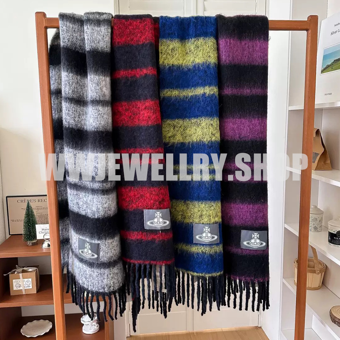 4 Colors Chunky Stripe Scarf