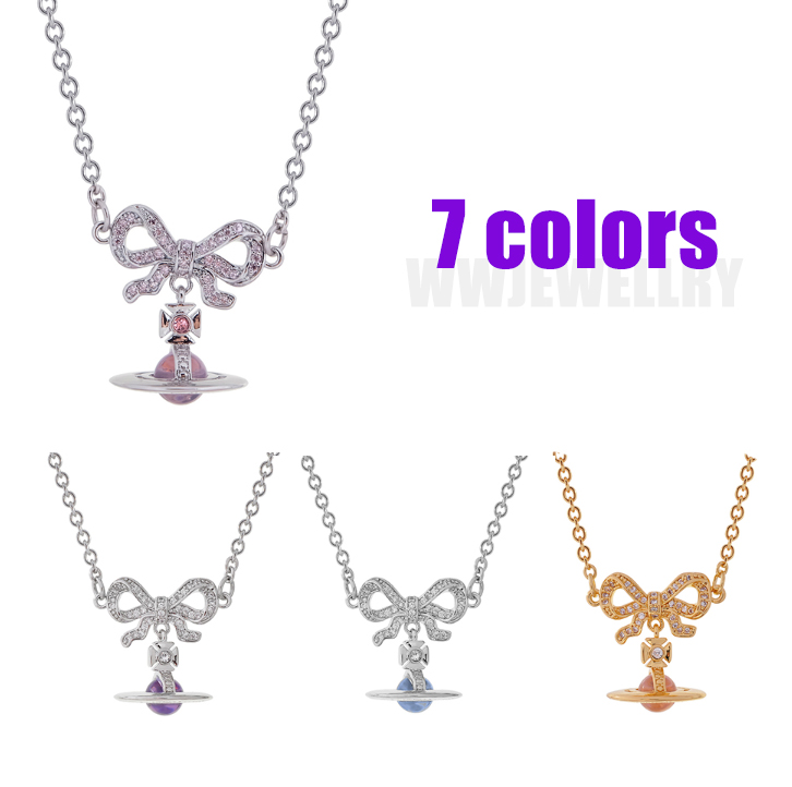 6 Colors OCTAVIE Bow Diamond Necklace