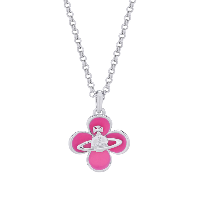 2 Colors Flower Saturn Necklace