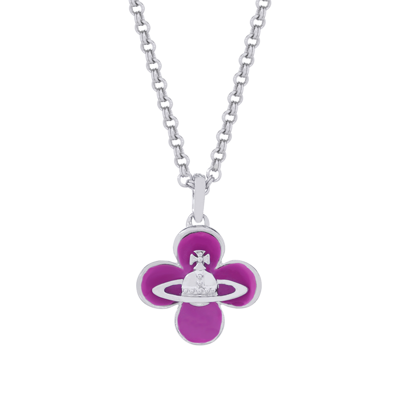2 Colors Flower Saturn Necklace