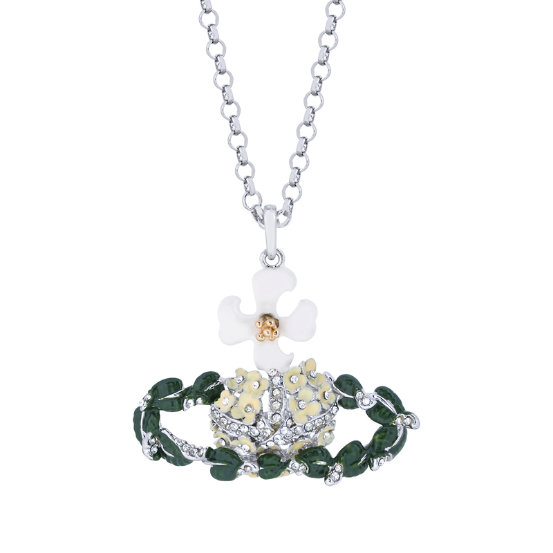 Lilac Flower Saturn Necklace