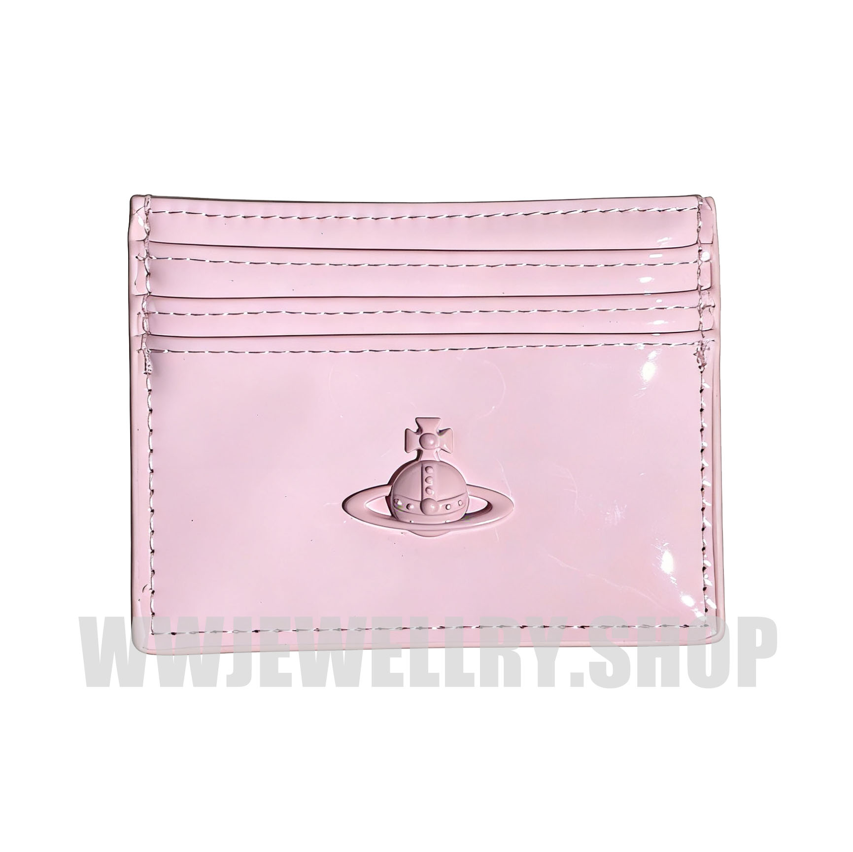 3 Colors Solid-Color Patent Leather 3D Saturn Card Holder