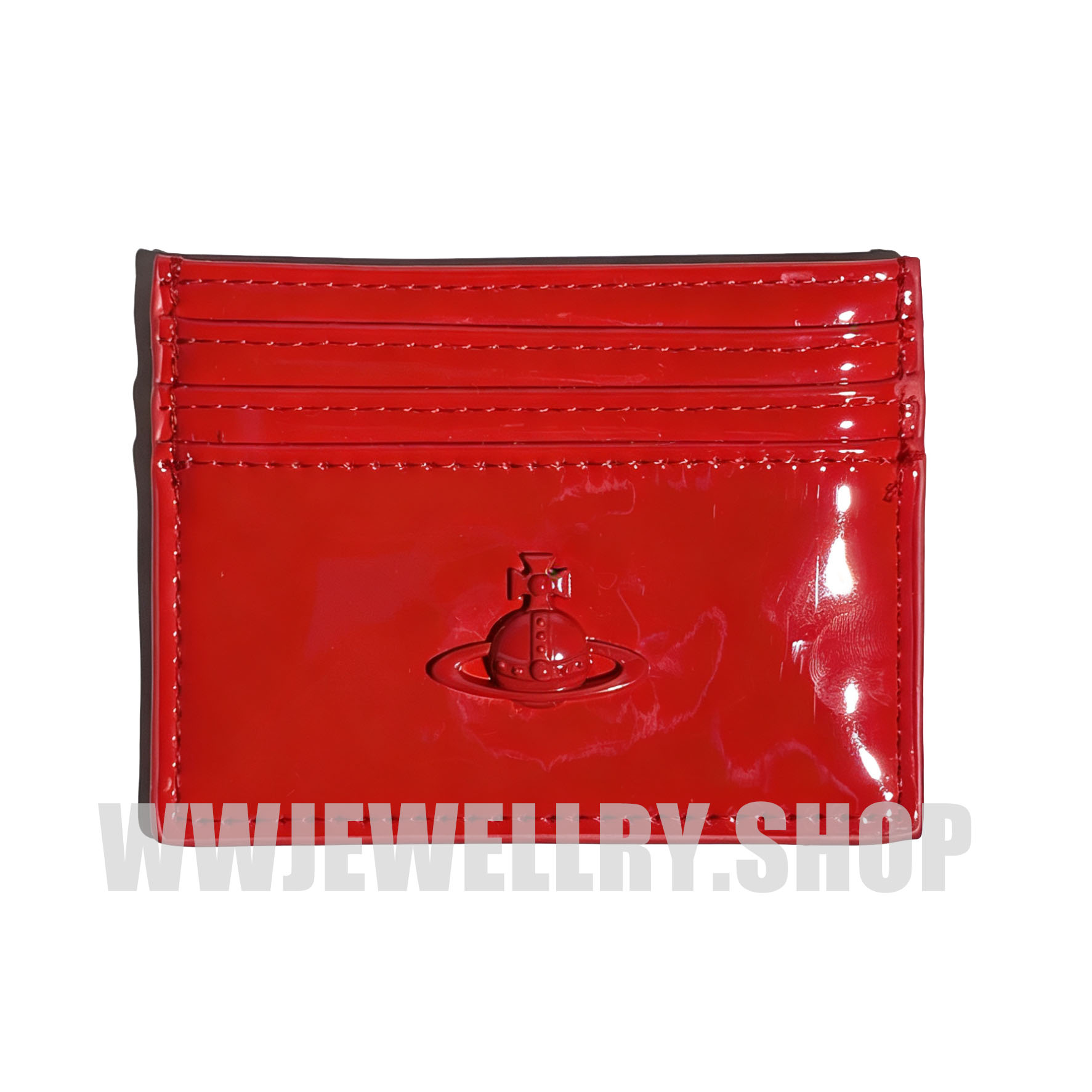 3 Colors Solid-Color Patent Leather 3D Saturn Card Holder