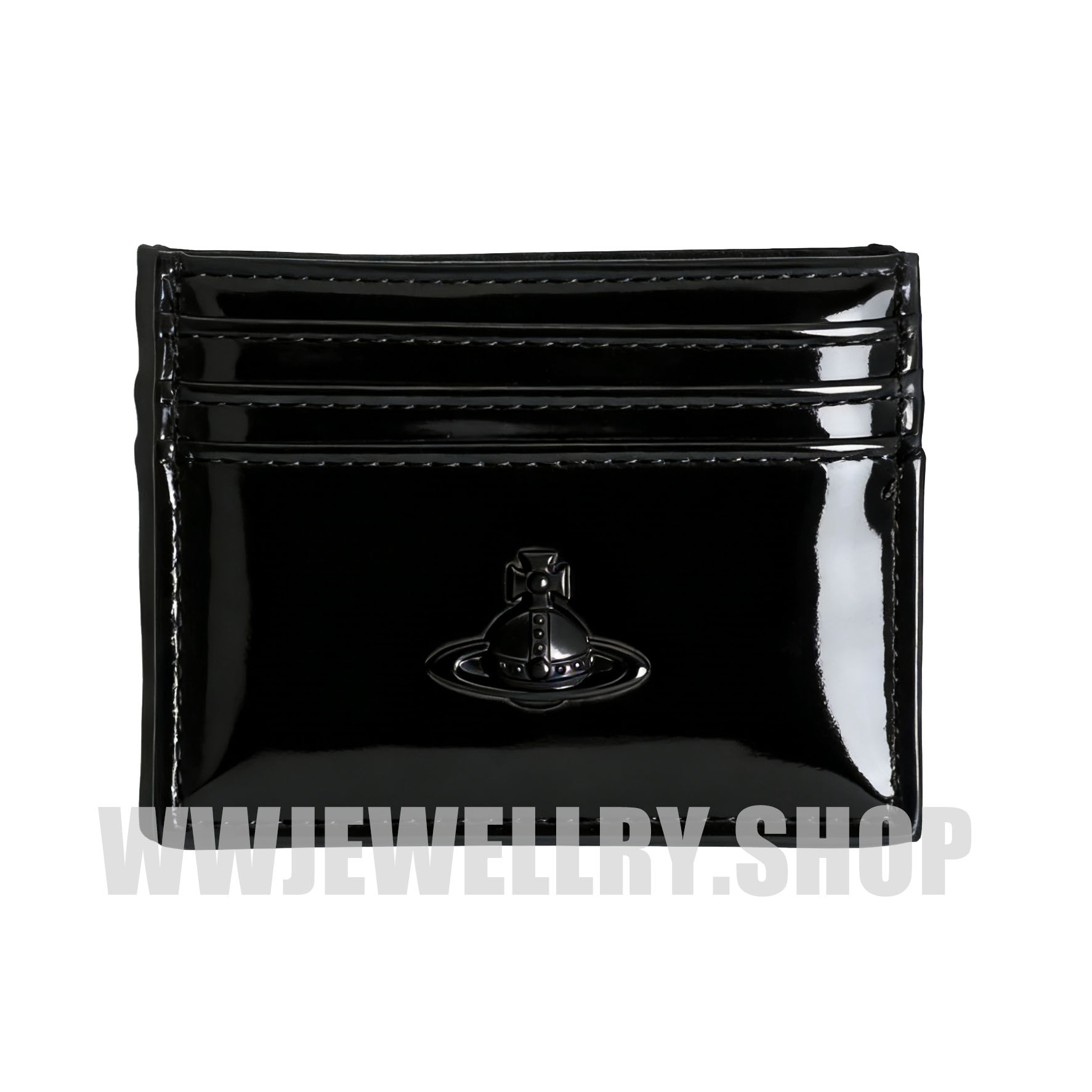 3 Colors Solid-Color Patent Leather 3D Saturn Card Holder