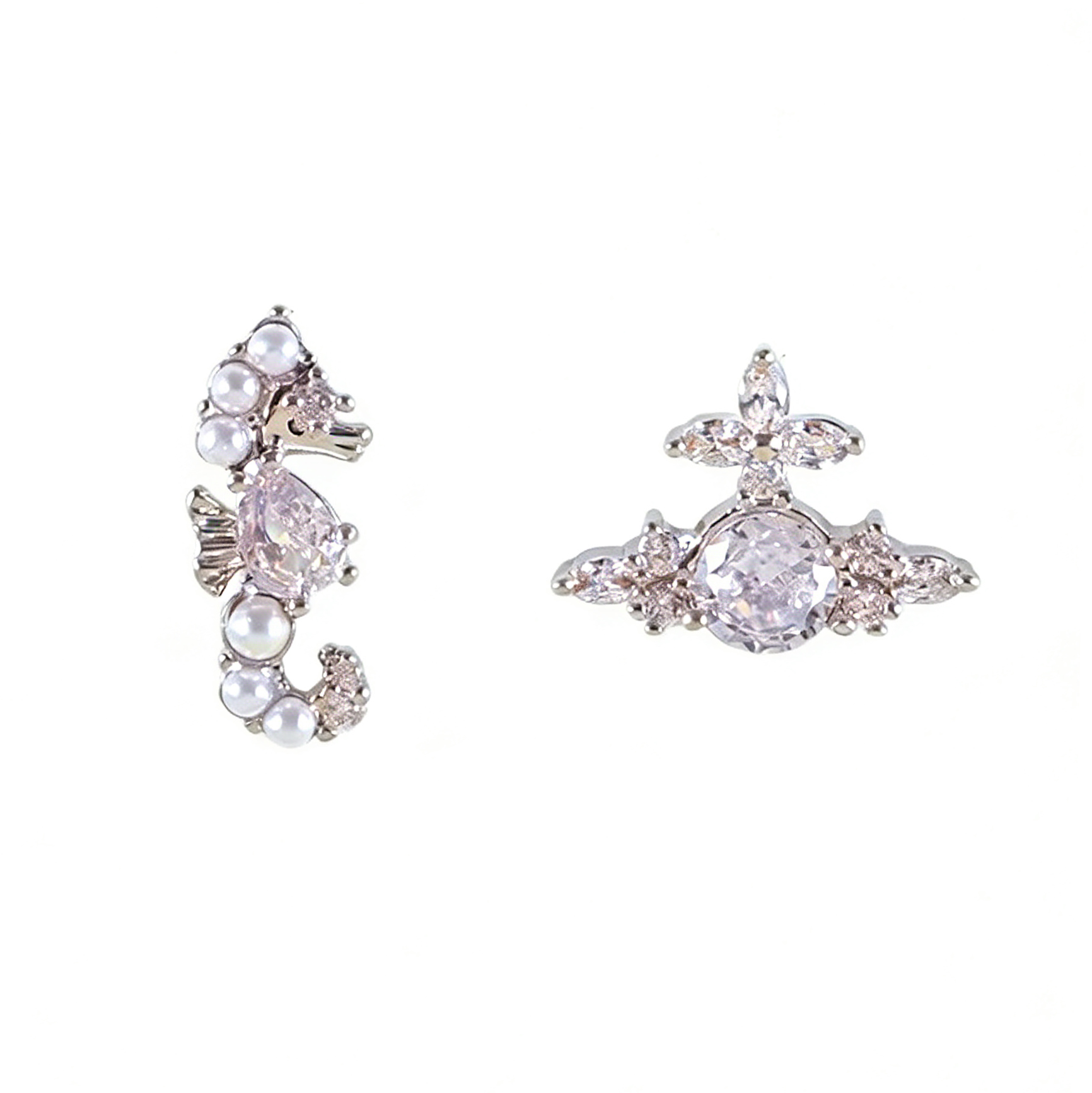 2 Colors Seahorse Saturn Earrings