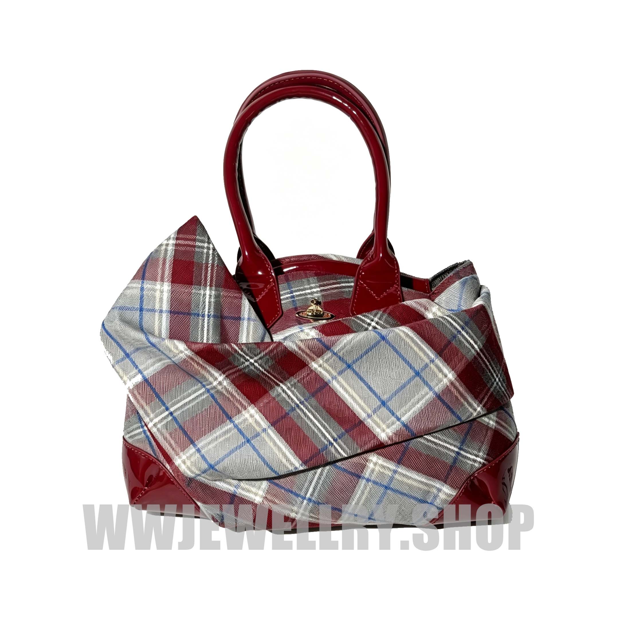 2 Colors Vintage Plaid Tote Bag