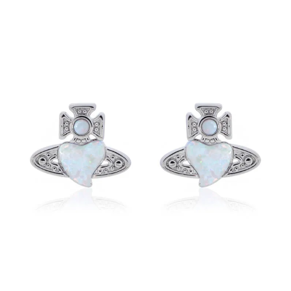 2 Colors CISSY Natural Opal Heart Earrings