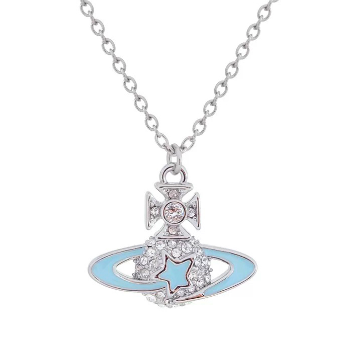 4 Colors DARLENE Pentagram Saturn Necklace