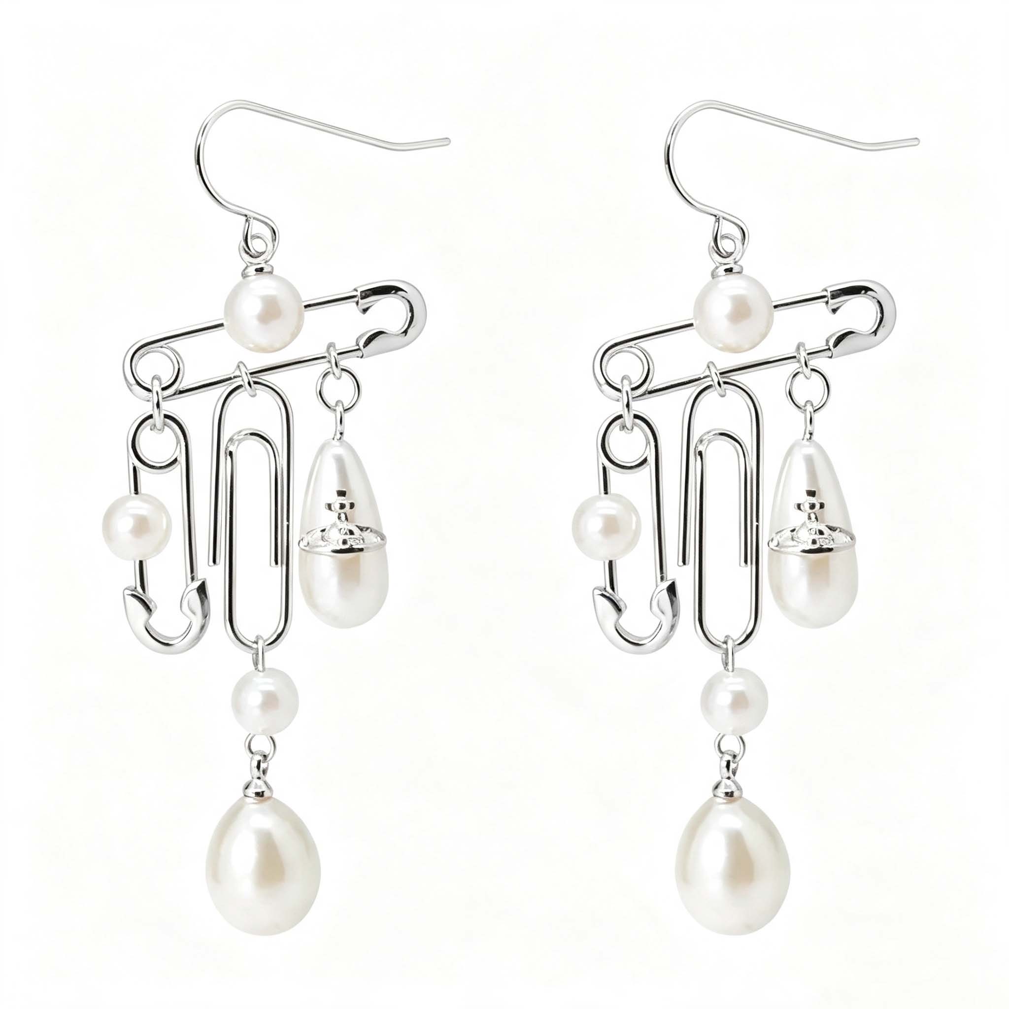 2 Colors Jordan Long Pearl Earrings