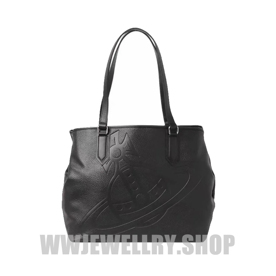 Black Leather Saturn Bag