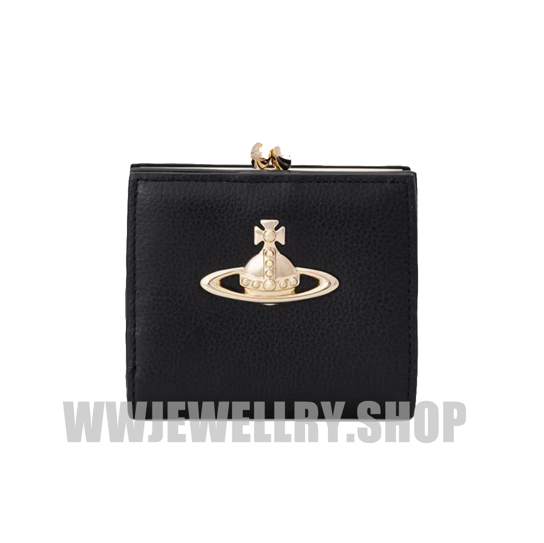NEW-6 Colors Leather Two-fold Saturn Wallet