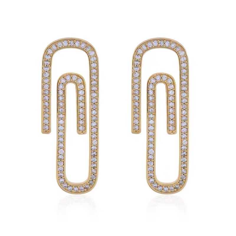 2 Colors Paperclip Saturn Earring