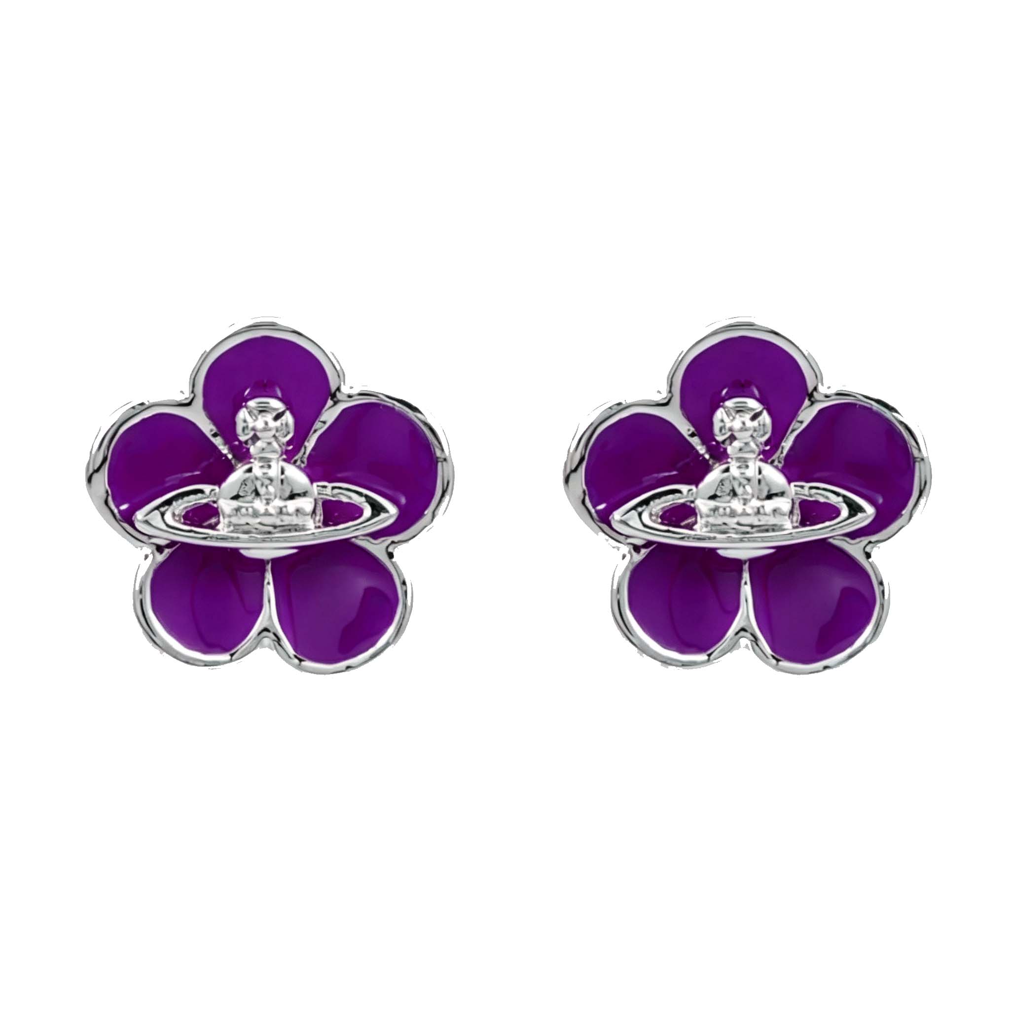 2 Colors Flower Saturn Earrings