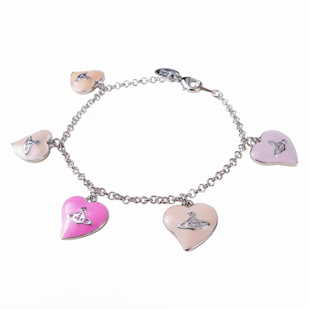Pink Heart Ribbon Bracelet