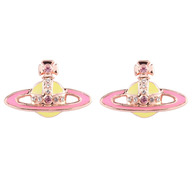 6 Colors Lacquered Saturn Earrings