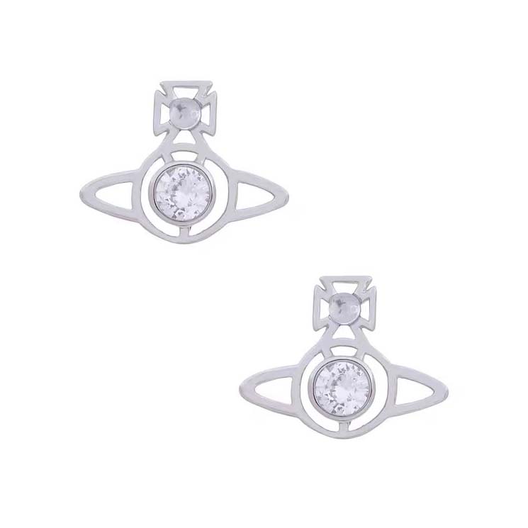 2 Colors Reversible Zirconia Saturn Earrings