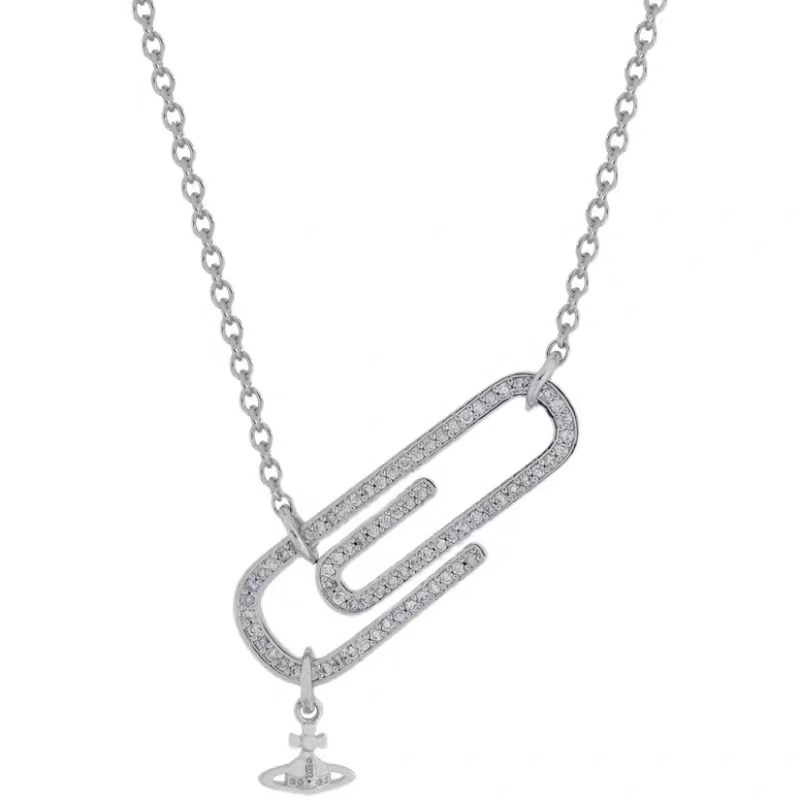 2 Colors Clip Diamond Necklace
