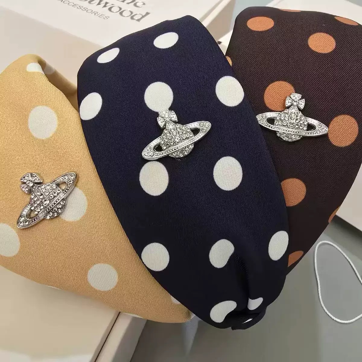 Vintage Polka-Dot Saturn Headband