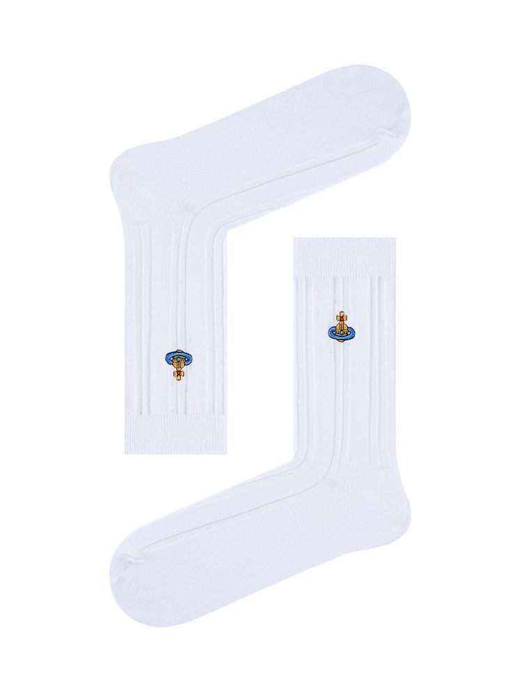 2 Colors Solid Color Saturn Socks