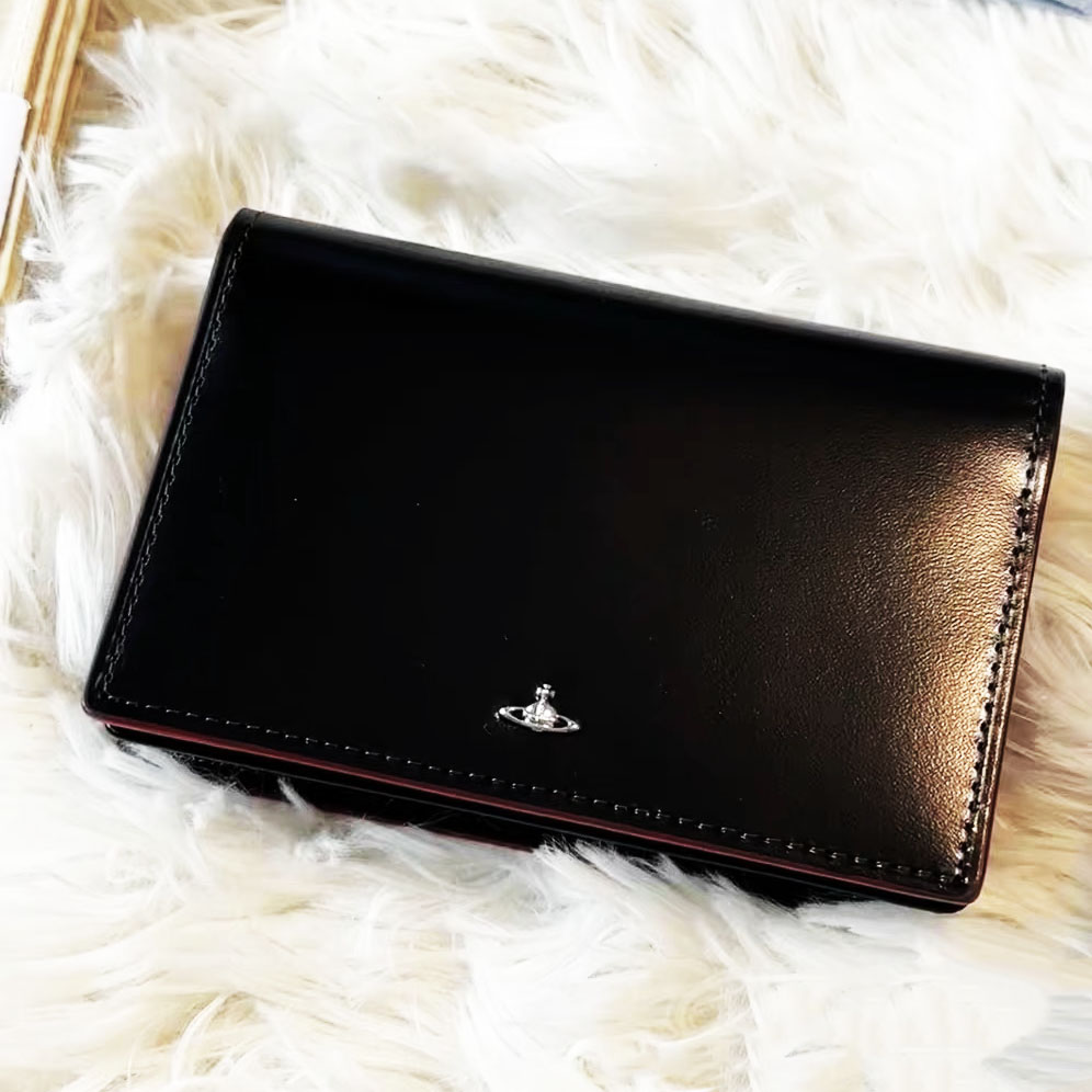 Black Red Simple Tiny Orb Card Holder
