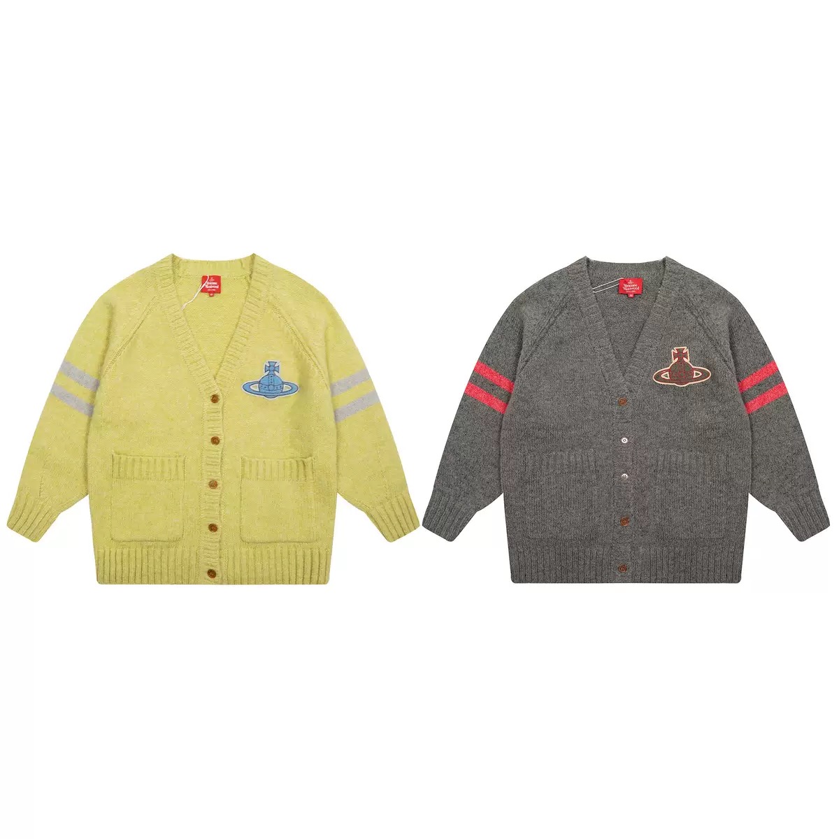 2 Colors V-neck Saturn Cardigan