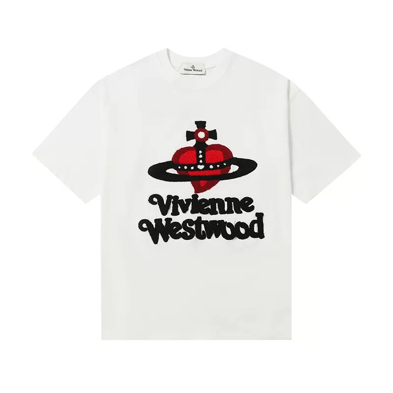 Red Heart Saturn Letter T-Shirt