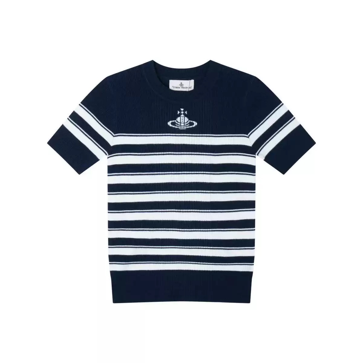 2 Colors Short-sleeved Striped Pullover Knit