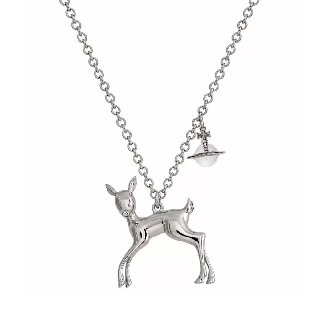 2 Colors Limited Edition Deer Saturn Orb Necklace