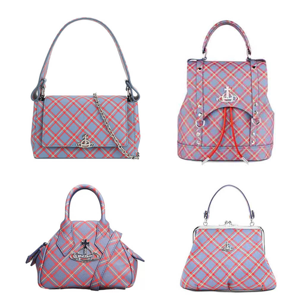 NEW-Blue Red Plaid Bag