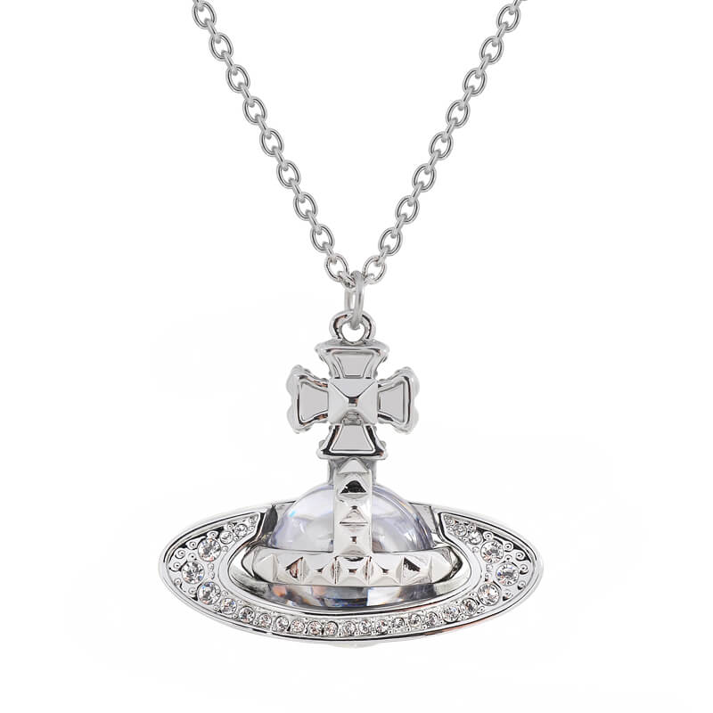 PINA Riveted glass bead half face necklace