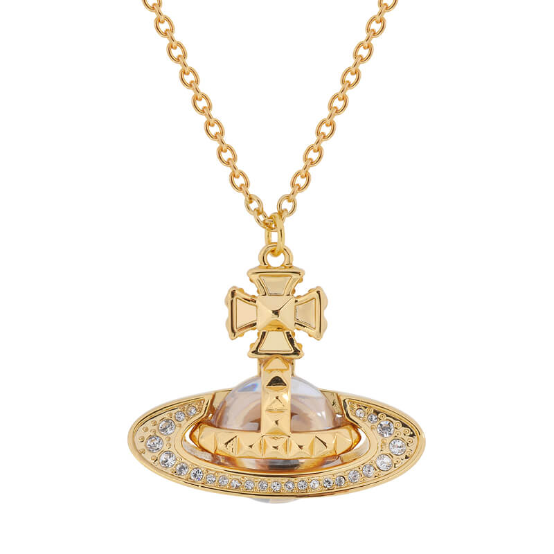 PINA Riveted glass bead half face necklace